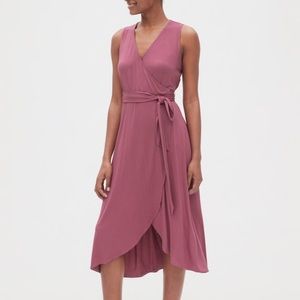Gap Sleeveless Knit Wrap Midi Dress Sm petite